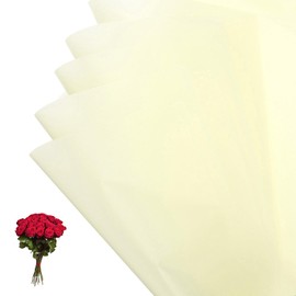 PATIKIL Flower Gift Wrapping Paper, 20 Sheets Waterproof Bouquet Paper Solid Color Wrap Florist Papers for Wedding DIY Craft Graduation Valentine Mother's Day, Beige