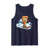 Kid's Ski Lesson Pizza Skiing Tank Top