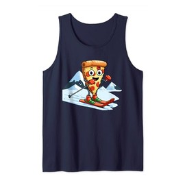 Kid's Ski Lesson Pizza Skiing Tank Top