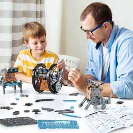 GOGIHCCH STEM Toys for Ages 8-13, Solar Powered Kits Toys Robotics for Kids Ages 8-12, Educational Building Science Experiment Kit, Boys Gifts for Kids 8 9 10 11 12 13 Years Learning Projects (Gray)