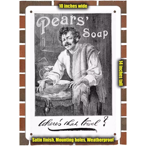 Valuecolor Metal Sign - 1895 Pears' Soap- 10x14 inches