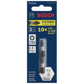 BOSCH ITT25102 2-Pack 1 in. Torx #25 Impact Tough Screwdriving Insert Bits
