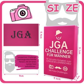 Eroionet 50 Photo Tasks JGA, Photo Tasks JGA Men, JGA Challenge for Men - Funny Tasks & Photo Challenges - 50 Playing Cards + 1 Instructions (English language not guaranteed) - Party Game Stag Night