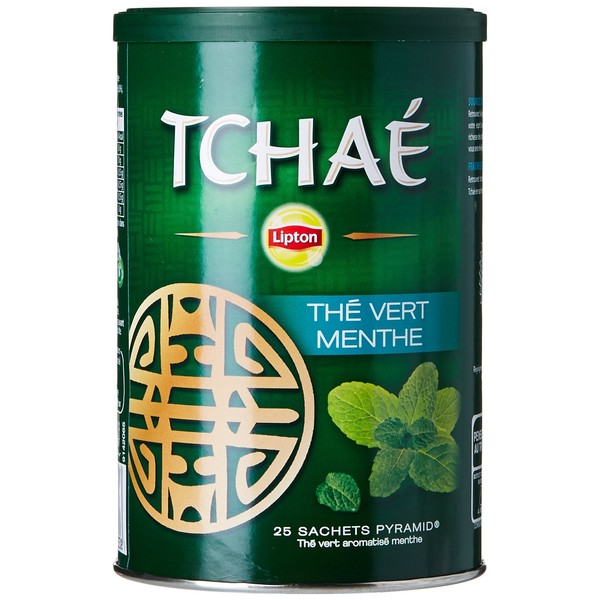 Lipton Tchaé Mint Green Tea, Fresh & Light Taste, Rainforest Alliance Label 25 Sachets
