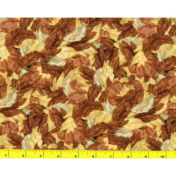 NA Brown Tan Yellow and White Feathers By The Yard