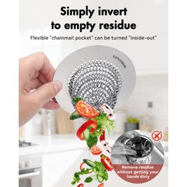 Wokdada Sink Drain Strainer, Reversible No Clog Mesh Kitchen Sink Drain Strainer, 304 Stainless Steel & Rust-Proof/Masterfully Handcrafted, Easy Clean, Dishwasher Safe, Fits Standard Sink Drain