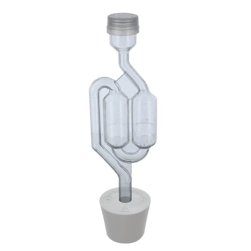 Home Brew Ohio Twin Bubble Airlock with 6.5 Rubber Stopper