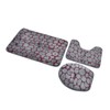 Toilet Mat Set Two Color Stone Texture Flannel Bathroom Rug