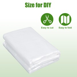 Ploythene Sheet, Heavy Duty Plastic Sheeting Waterproof 2.01x3M Plastic Dust Sheets Outdoor Thick Clear Film DIY Polythene Cover Sheet Garden Horticultural Membrane for Farming, Building (125Mu /500G)