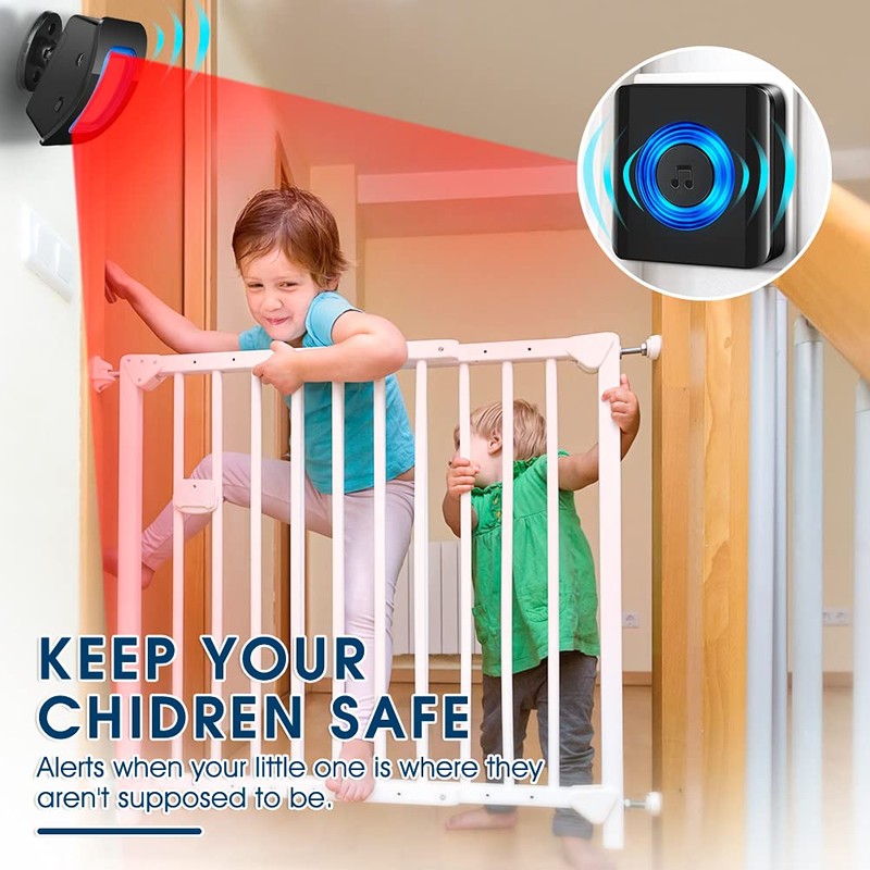 Passage Alarm Indoor Wireless Doorbell Motion Sensor Outdoor with Bell