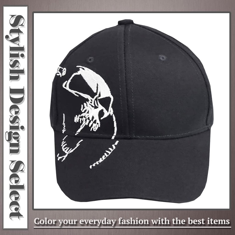 ONE LIMITATION CP062 Men's Cap, Skull Pattern, Sports, Running, Casual,
