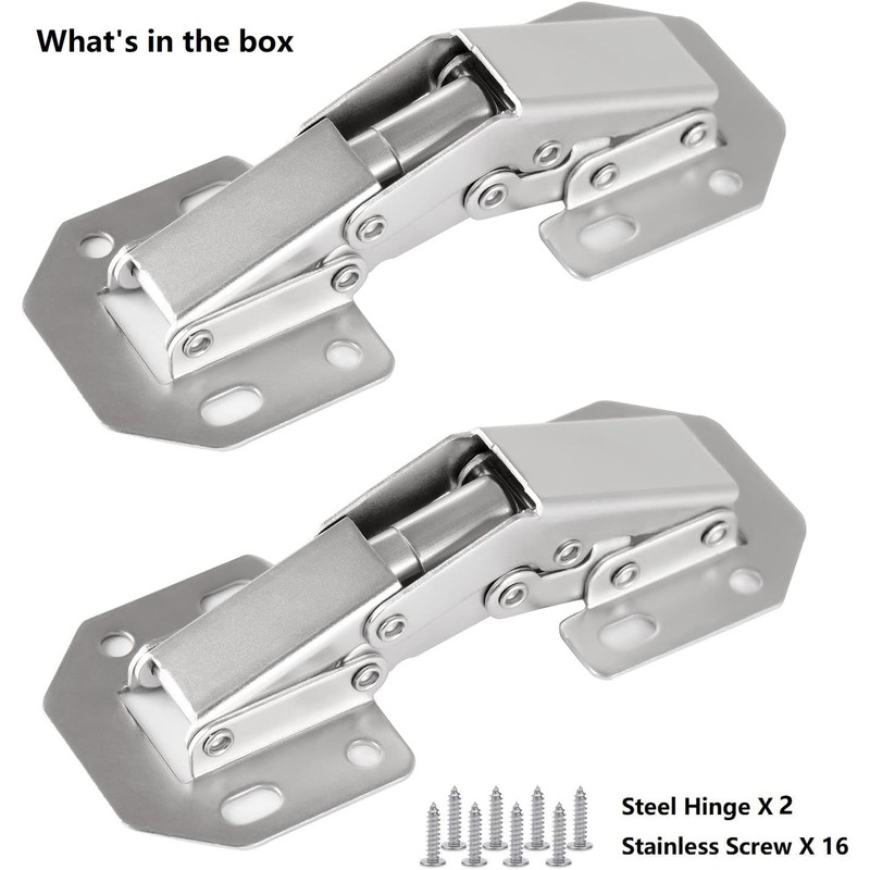 DOBOGA 2-Pack Hidden Hinges for Cabinet Doors Frameless, Concealed Cabinet