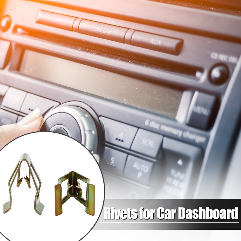 sourcing map Car Console Device Panel Dashboard Brackets Metal Bronze