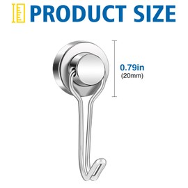 BAVITE E Swivel Swing Magnetic Hooks New Upgraded, 40LB(8pack) Refrigerator Magnet Hook,Strong Neodymium Magnets, Perfect for Refrigerator and Other Surfaces,62mm(2.44In) in Length