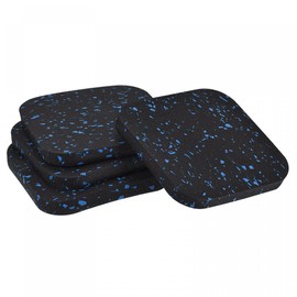 sourcing map Treadmill Mat-3.9"x3.9" Exercise Equipment Mat for Floor Protection Sound Reduction, Black Blue 4Pcs