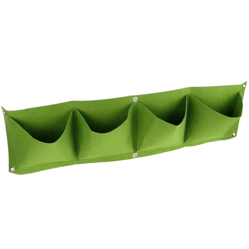 4Pcs 4 Pocket Plant Grow Bag Wall Mounted Reusable Degradable