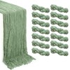 14 Pack 10Ft Cheesecloth Table Runners,35x120 Inch Long Boho Gauze,Rustic