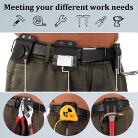 Hammer Holder for Tool Belt, Tape Measure Holder for Belt, Magnetic Tool and Hardware Holder, Multifunctional Belt Tool Clip, for Electricians, Maintenance Construction Workers Ect.