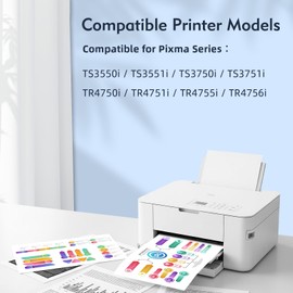 ECOINKO PG-575XL & CL-576XL Cartridges - Print 900+ Pages, Compatible with Original Canon Printer Cartridges 575 576, 575 XL 576 XL for Canon Pixma TS3550i TS3750i TS3751i TR4755i TR4756i