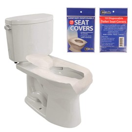Disposable Paper Toilet Seat Covers - Flushable and Hygienic Biodegradable Travel Paper Potty Barrier for Urinating in Public Hotel Stations Restaurants Plane Mall Office Resealable |3 Pack (30 Count)