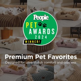 Bedsure Cute Cat Couch for Pets - Fluffy Cat Sofa with Premium Soft Corduroy Fleece, Fuzzy Cat Couch Bed with Removable Washable Cover, Supportive Cat Chair for Indoor Cats, 24inch, Blush Pink