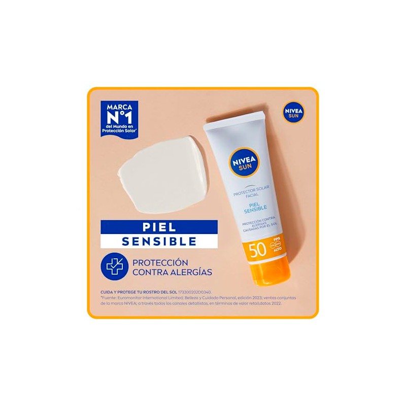 NIVEA SUN Protector Solar Facial para Piel Sensible FPS50+