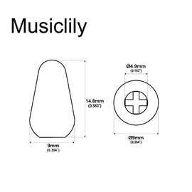 Musiclily Pro Inch Size Guitar 5-Way Switch Tips Stratocaster Lever Switch Knobs for USA Fender Strat/Tele/CRL, Chrome (Set of 2)