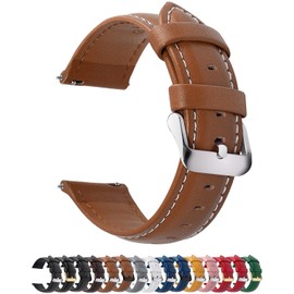 Fullmosa Axus Series Watch Strap in 12 Colours, Leather Replacement Watch Strap for Men and Women, 14/16/18/19/20/22/24 mm, Brown 24 mm
