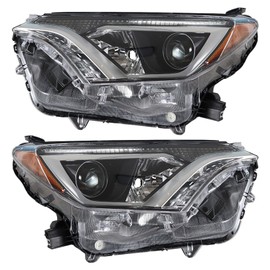 LABLT Headlights Replacement for 2016 2017 2018 RAV4 Tube Bar Halogen Projector Headlights Pair Left+Right Side(Passenger Driver Side)