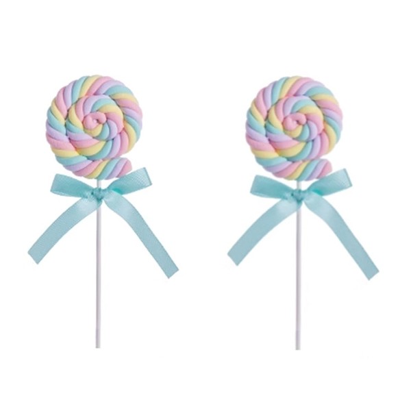 Skyseen 2PCS Artificial Marshmallow Lollipops Fake Cotton Candy Dessert Model