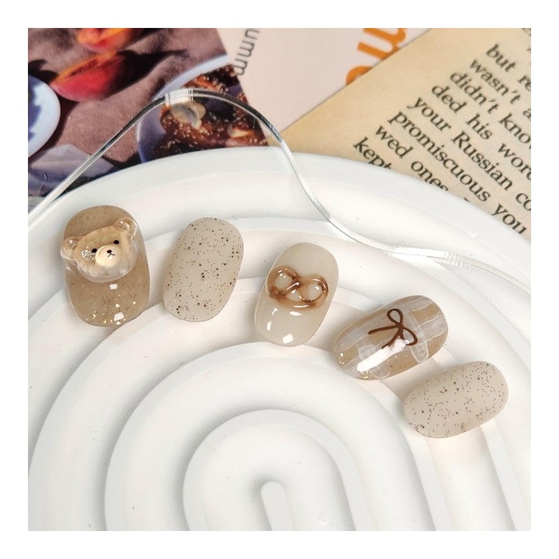 Pretzel restaurant nail tips - Oval / 프레첼 맛집 네일팁