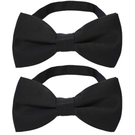[Best Item] Bowtie, Adult, Men's, Made in Japan, One-Touch Necktie, Ribbon Tie, Easy Hook, Bowtie, 00, 02_Black 2pcs