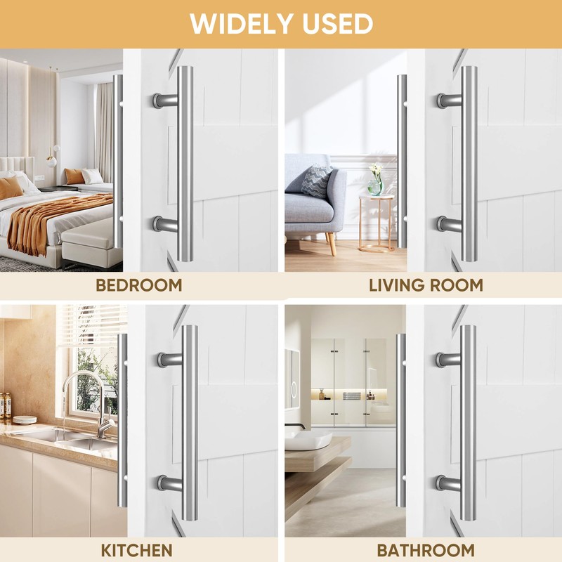 JUBEST 12" Push Pull Barn Door Handle, Double Side H