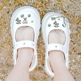 ZUWIJEQ Shoe Pin – Shoe Charms Shoe Pin Set, Shoe Charms Jewellery Making Charms DIY Removable Pin Glitter Shoe Pin Clog Decor for Girls, Plastic