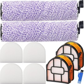 EATBALE WDB1F2 Replacement Parts for Shark WD100 WD101 WD200 WD201 AW201 WD200C WD201C WD101C WD210UK HydroVac XL 3-in-1 Multi-Surface Vacuum 2 Roller Brushes 2 Filters 4 Foam Filters Accessories Kit