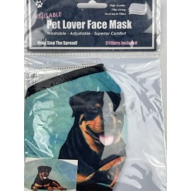 Pet Lover Rottweiler Lover's Face Mask Double Stitch Triple Filter High Quality