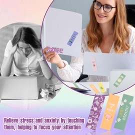 25 PCs Sensory Stickers Calming Strips - Unique Visuals, Quality Material - Calm Strips for Anxiety Sensory Stickers for Teachers and Students, Increase Attention -3 Textures - Back to School