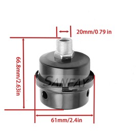 Air Compressor Silencer HL018200AV AirFilter Fits Campbell Hausfeld Husky Sears Air Compressor, Metal 20mm Thread (1/2"PT 20mm)