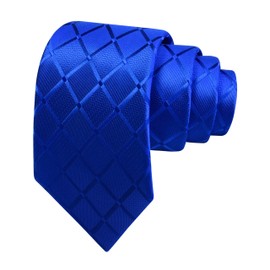 GUSLESON - Corbata de jacquard tejida a cuadros de 3.15 pulgadas (8 cm) para hombre, Azul Real, general