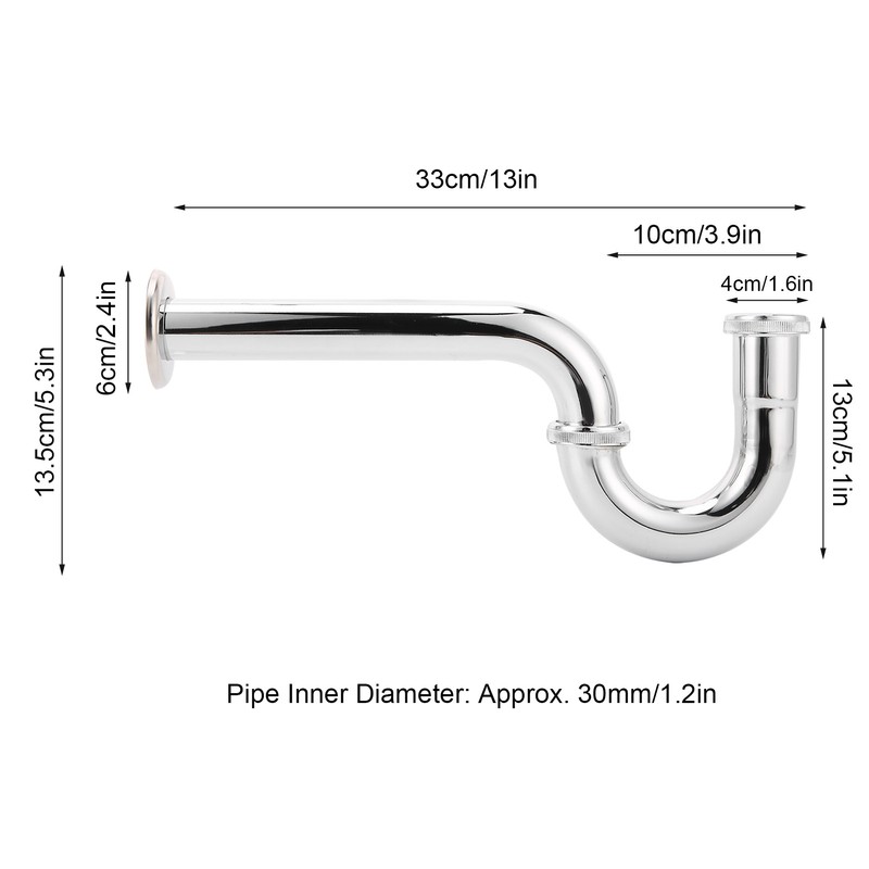 Sink Siphon Trap Waste Drain Valve Kit Washbasin Syphon Draining