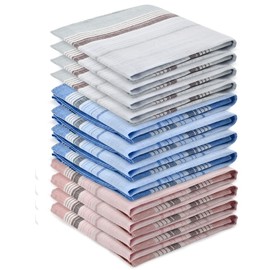 Mens Handkerchiefs Cotton Large 12PCS Men's Handkerchiefs UK Mens Hankies Multipack Pocket Squares Mens Cotton Handkerchiefs UK Pocket Handkerchiefs Gents Hankies Mens Hankies Large Cotton 40 * 40cm