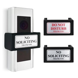 No Soliciting Sign for Doorbell,No Soliciting Sign for House,Dual Sign-DO NOT DISTURB NO SOLICITING Easy Install No Tools Fits Any Camrea Doorbell,Doorbell Button Cover Ensures Undisturbed Tranquility
