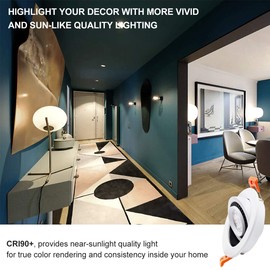 YGS-Tech 3 Inch LED Recessed Lighting Dimmable Downlight, 5W (40W Halogen Equivalent) COB Tai Chi Spotlight, 4000K Nature White, CRI80, LED Ceiling Light with LED Driver (4 Pack)