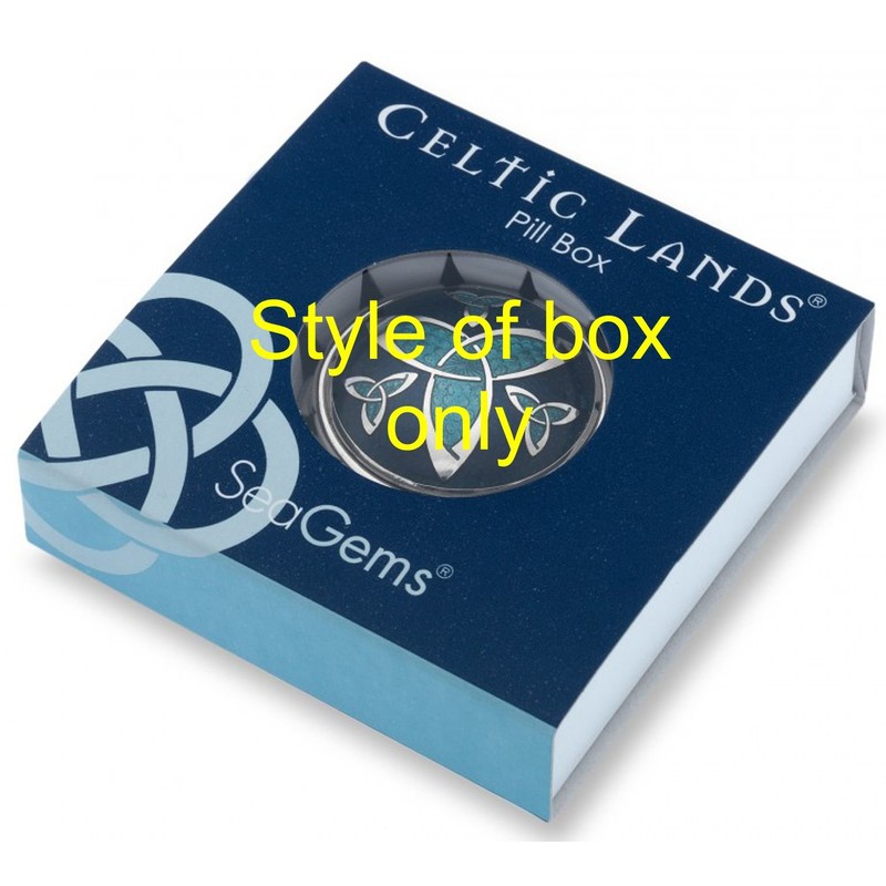 Pill Box in Celtic Trinity Heart Design. (Purple)