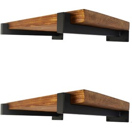 Soportes para Estantes,Accesorios Flotantes,Soporte Flotante Industrial,Montado en la Pared,Resistentes Soportes de Estantes Rústicos, Estantes Decorativos,con Tornillos,Libro de 4 Unidades (30CM)