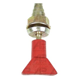 APUK 1975mm Universal Tractor Digger Dumper Engine Stop Cable Long Red Pull Knob 2m