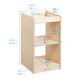 ECR4Kids 2-Cube Vertical Storage Cabinet, Display Shelf, Natural