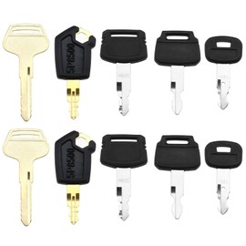 VGOL 10Pcs Ignition Keys Starter Switches Replacement Set Compatible with Caterpillar, Hitachi, Komatsu