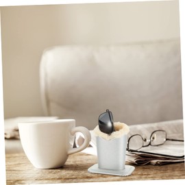 LIFKOME Glasses Stand Hard Shell Case Desktop Eyeglass Holder Plush Leather Magnetic Sunglasses Stand