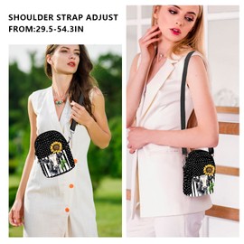 FyLybois Cow Sunflower Crossbody Bags for Women Cell Phone Purse Lightweight Adjustable Shoulder Handbags Wallet with Card Slots